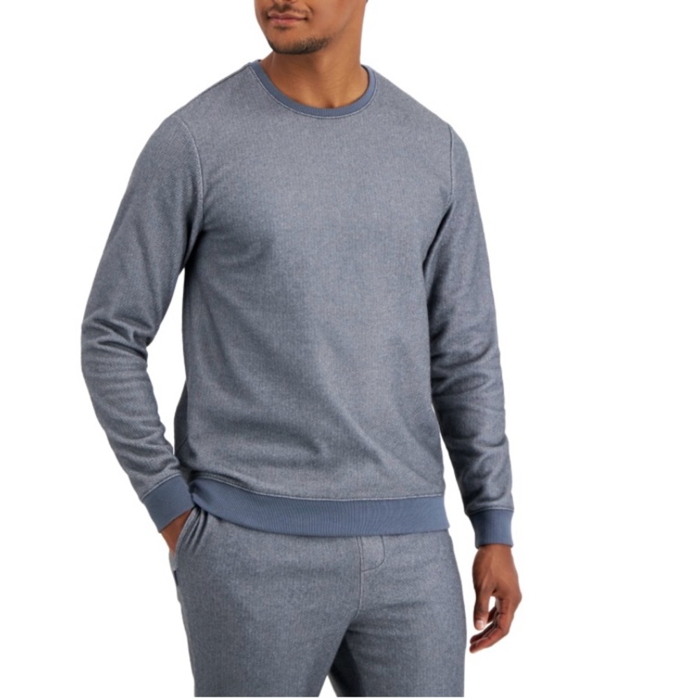 Alfani Men's Fleece Gray Pajama Shirt
